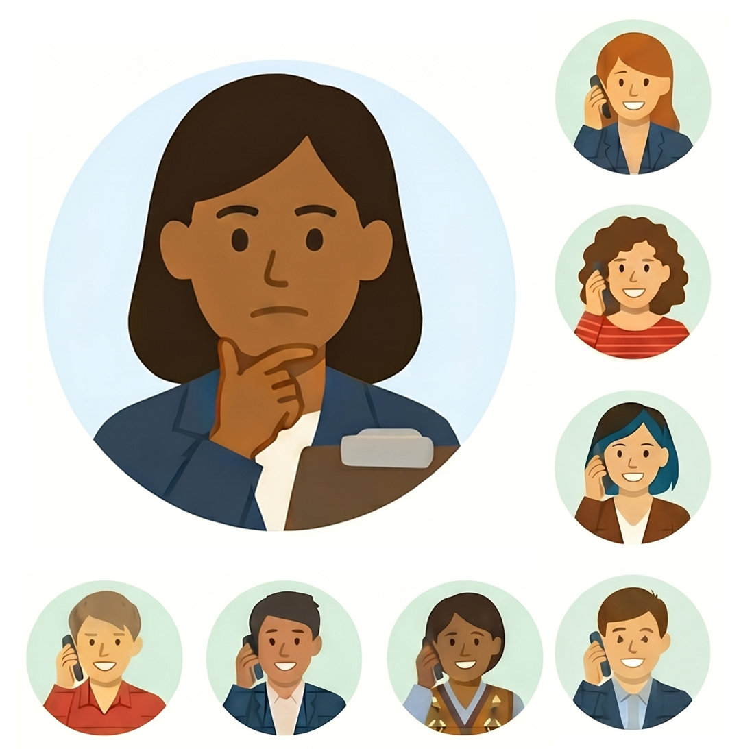 One shared call source feeding rep, manager, and executive